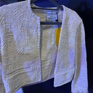 MM Lafleur Ivory Textured Cardigan